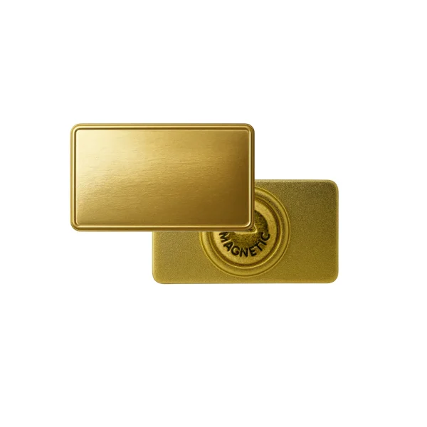 Rectangular Flat Metal Badges with Magnet Attachment – Pins and Badges