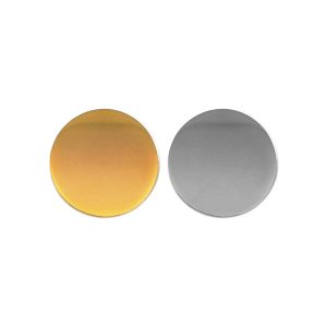 Round Flat Metal Badges 20mm, Gold and Silver Colors